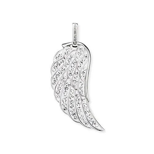 Engelsrufer Damen Anhänger Engelsflügel aus Sterling Silber mit Kristallen - Eleganter Anhänger aus 925 Sterling Silber, besetzt mit 77 weißen Kristallen, nickelfrei und ideal für Allergiker. Ein schützender Flügel, der Geborgenheit und positive Energie ausstrahlt.