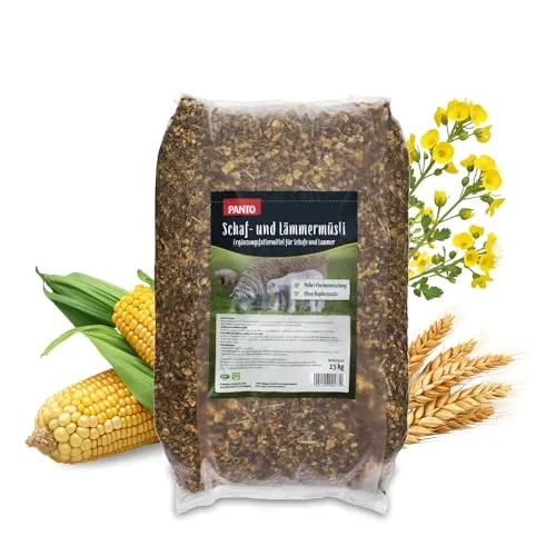 PANTO Schaf- & Lämmermüsli 15 kg – Nährstoffreiches Kraftfutter für Schafe & Ziegen