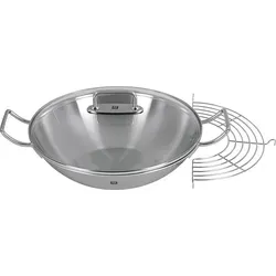 Zwilling WOK Plus, Edelstahl - Runder Wok aus hochwertigem Edelstahl, backofengeeignet und ideal für vielseitiges Kochen in der Küche.