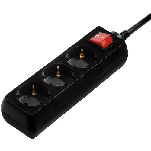 5.00m Hama Steckdosenleiste mit Schalter Schwarz 3 (00108835)