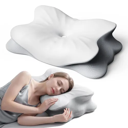 Pliera Nackenkissen, Kopfkissen, Memory Foam Kissen, Seitenschläferkissen, für Rücken-, Seiten- und Bauchschläfer, Abnehmbarer Bezug