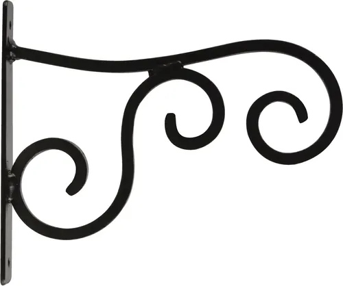 Stilvolle Wandhalterung im Landhausstil aus Eisen in schwarz für Hängekörbe