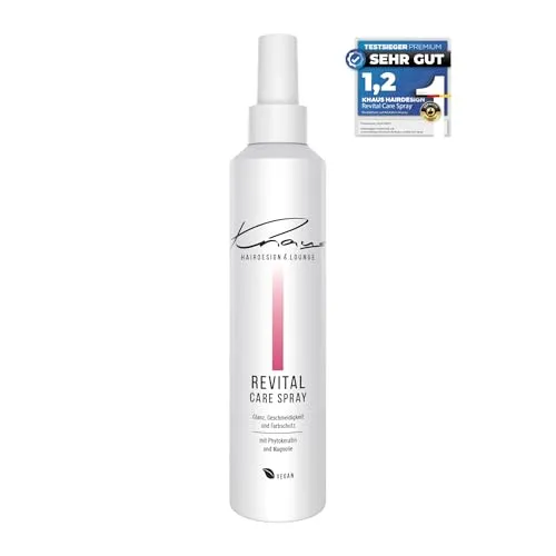Knaus Hairdesign 2-Phasen REVITAL Care Spray – Leave-In Conditioner für coloriertes, gesträhntes & getöntes Haar – mit Phytokeratin & Magnolien-Extrakt – Glanzpflege ohne Ausspülen Vegan