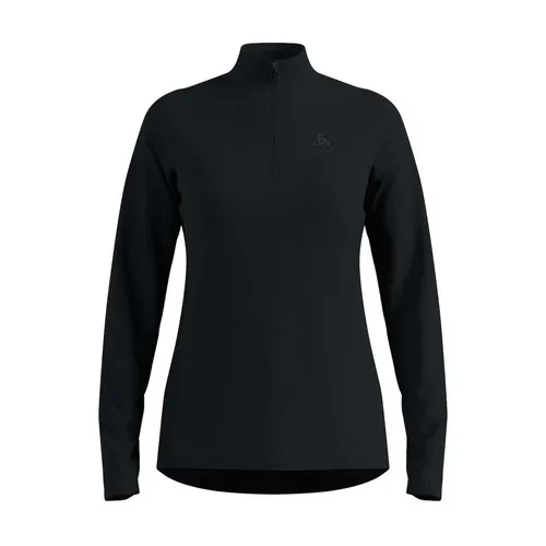 Odlo Damen Fleecepullover Essential Light Midlayer - Sportjacke mit 1/2 Reißverschluss für optimale Bewegungsfreiheit und Wärmeisolierung, ideal für Outdoor-Aktivitäten bei kühlem Wetter.