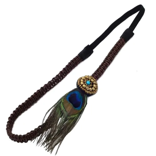 Stirnband Pfau Böhmen Stil Hippie Haargummi Peacock Stirnband Haarband Kopfband