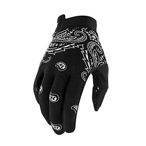 100% iTRACK Handschuhe für Erwachsene (Schwarz, XX-Groß) - Handschuhe & Fäustlinge mit nahtloser Mesh-Oberhand für optimalen Komfort und Luftzirkulation. Integrierter Tech-Thread ermöglicht die Nutzung von Geräten, während die Daumenauflage Blasenbildung reduziert.
