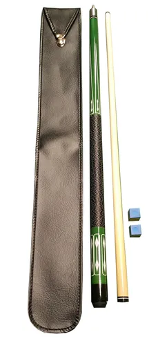 John West Billard Set - Queue JW-2 mit Tasche und Kreide - Queues Set für Einsteiger: Inklusive 2-teiligem Queue JW-2, Kunstleder Tasche für sicheren Transport und 2 Stück Kreide - perfekt für den Einstieg ins Billard!
