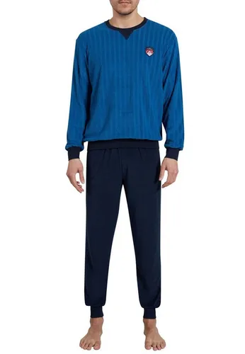 Götzburg Herren Pyjama blau längsgestreift 1er Pack 54 - Bequemer Herren Pyjama von GÖTZBURG in lässigem Design. Hergestellt aus hochwertigem Frottee für ein angenehmes Tragegefühl. Ideal für entspannte Nächte.