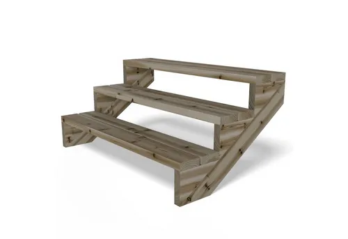 Gartenwelt Riegelsberger Außentreppe Terrassentreppe Kiefer - Vielseitige Terrassentreppe aus kesseldruckimprägniertem Kiefernholz, ideal zur Überwindung von Höhenunterschieden. Stabil und leicht zu verarbeiten – perfekt für Heimwerker!