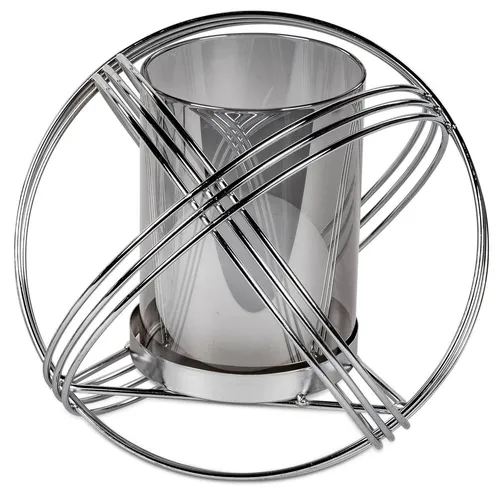 Formano Deko Windlicht Kugel 20cm in Silber mit Farbglas von formano