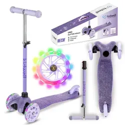 COIL Dreiradscooter mit LED-Rädern, Kinderroller in Lila - Der COIL Dreiradscooter begeistert mit leuchtenden LED-Rädern für mehr Spaß. Ideal für Kinder, fördert er Gleichgewicht und Koordination. Einfacher Aufbau und hohe Stabilität machen ihn zum perfekten Begleiter für kleine Abenteurer.