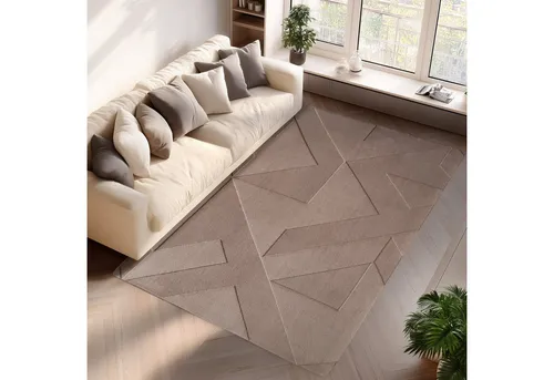 Ayyildiz Teppiche Teppich POMPEI 1613, rechteckig, 12 mm Höhe - Entdecken Sie den stilvollen Teppich POMPEI 1613 in Beige und Creme. Mit pflegeleichter Oberfläche und modernem 3D-Effekt ist er ideal für Wohnzimmer oder Schlafzimmer – für ein gemütliches Ambiente.