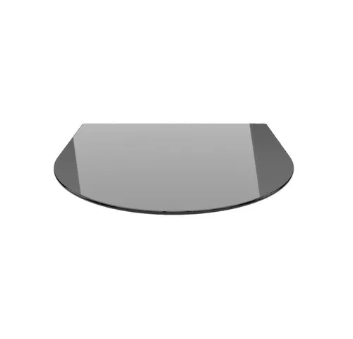 ECOfoxx Bodenschutzplatte Rundbogen 100x110cm schwarz - Funkenschutzplatte mit Dichtlippe, Form: Rundbogen / Zunge, mit Silikondichtung (zur Selbstmontage), Glas schwarz 1000x1100mm