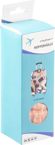 Franky Kofferhülle LC-10L Kratzschutz fürTrolley Spinner ca. 73-76 cm Wood Table