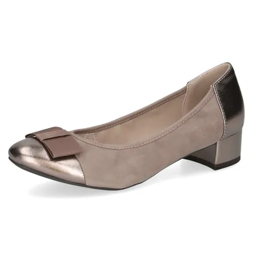 CAPRICE Damen Pumps mit Absatz, Braun (MUD Comb), 37 - Elegante Damen Pumps mit 3,5 cm Blockabsatz. Genießen Sie den Komfort der MEMOTION Technologie und die praktische STRETCHOUT Funktion für perfekte Anpassung an Ihre Fußform. Ideal für stilvolle Auftritte im Alltag.