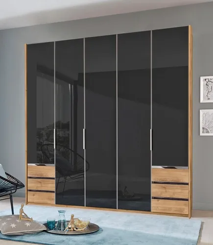 Wimex Kleiderschrank Level mit Glastüren in braun von Wimex