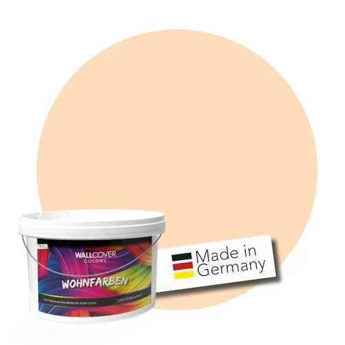 Produktbild WALLCOVER hochwertige Wandfarbe für Innen | Orange Pastell | 1L für 8m² | Hochdeckende Innenfarbe (Klasse 1) in Morgenorange Matt | Profi Qualität aus Deutschland