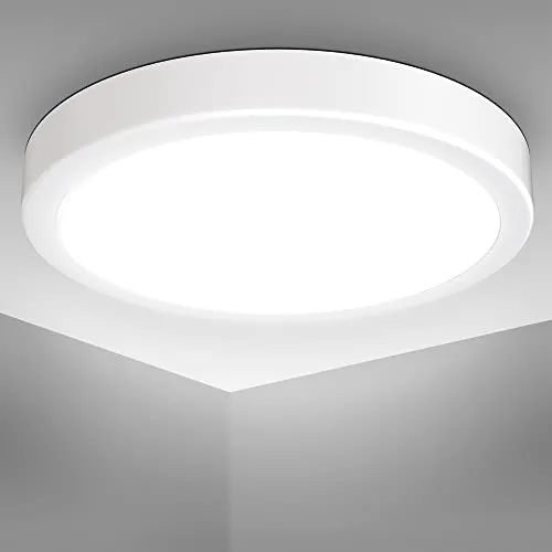 B.K.Licht - LED Deckenlampe mit neutralweißer Lichtfarbe, 18 Watt, 2000 Lumen, LED Deckenleuchte, Lampe, Wohnzimmerlampe, Schlafzimmerlampe, Küchenlampe, Deckenbeleuchtung, 28x4 cm, Weiß