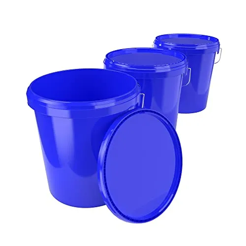 3X Eimer mit Deckel 16 Liter Blau in blau von FixedByU