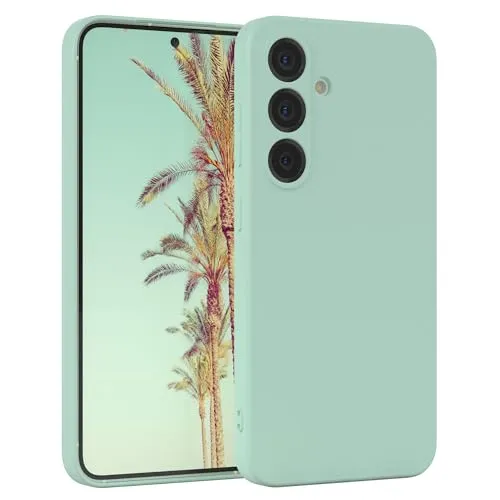 EAZY CASE - Silikonhülle für Galaxy S25 Hülle Silikon Case Grün weich stoßfeste Handyhülle Schutzhülle mit Kameraschutz Dünn Premium Schutz Cover TPU Phone Bumper in Pastell Mintgrün Matt
