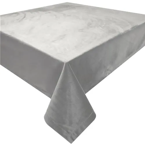 Schwar Textilien Mitteldecke/Velour / 90 x 90 m / Versch. Farben/Samt / #1702 (Hellgrau)