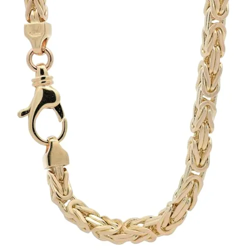 hoplo holzenplotz Goldkette Königskette Halskette Breite 3,5 mm massiv 750-18 Karat Gold, Kettenlänge:21 cm Armkette
