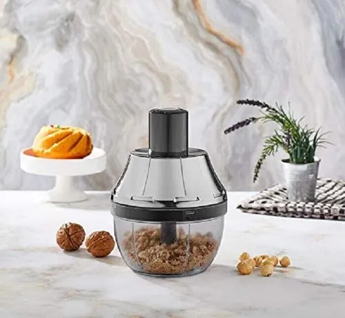 3-Klingen Multi Zerkleinerer Gemüseschneider manuell Zwiebelschneider silber