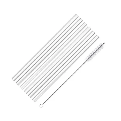 WESTMARK 6 TRINKHALME TRINK HALME GLAS MIT REINIGUNGSBÜRSTE NEU