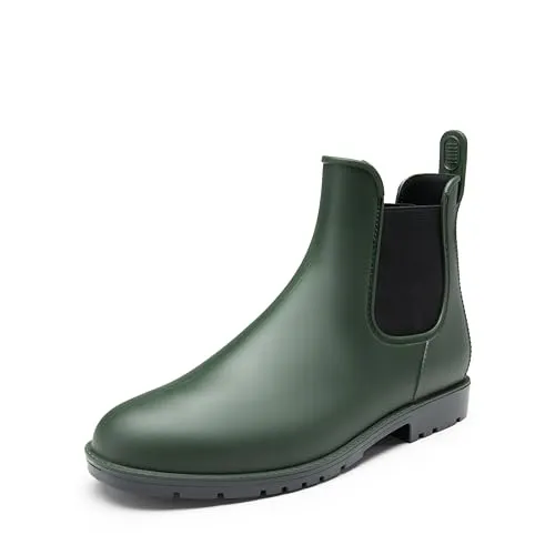 DREAM PAIRS Gummistiefel Herren - Wasserdichte Chelsea Boots für jeden Tag - Herren-Stiefel mit hoher Wasserbeständigkeit aus PVC, leicht und rutschfest für sicheres Gehen auf nassen Oberflächen. Bequemes Futter und unterstützende Innensohle für optimalen Tragekomfort.