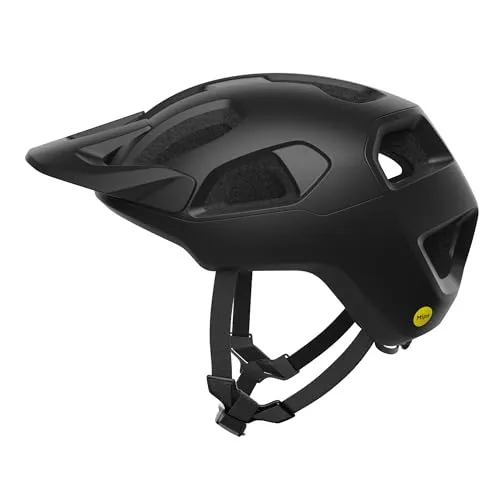 POC Cularis Fahrradhelm - Größe 55-58cm, schwarz - Fahrradhelm mit Mips Air Node für maximalen Schutz, breakaway Visier und verbesserte Belüftung für optimalen Komfort beim Radfahren.