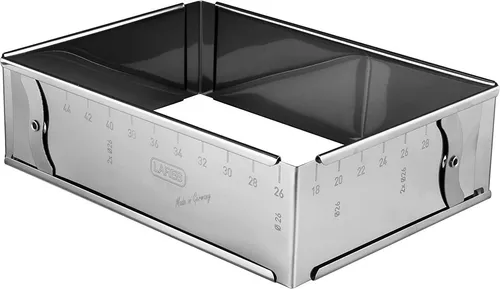 LARES Tortenring Eckig - Eckiger Tortenring aus robustem Material, ideal für kreative Backprojekte und perfekte Tortengestaltung.