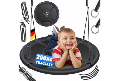 KESSER Einzelschaukel, anthrazit – Rundschaukel für Garten und Spielplatz - Einzelschaukeln: Die KESSER Nestschaukel bietet ein sicheres und bequemes Schwingvergnügen mit einem Durchmesser von 60 cm, ideal für Kinder und Erwachsene.