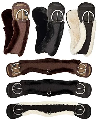 Equinate Western Mondgurt 90 cm - Anatomischer Kurzgurt mit synthetischem Lammfell für optimale Druckverteilung und hohen Tragekomfort, ideal für Westernreiten. Pflegeleicht und waschbar bei 30°C.