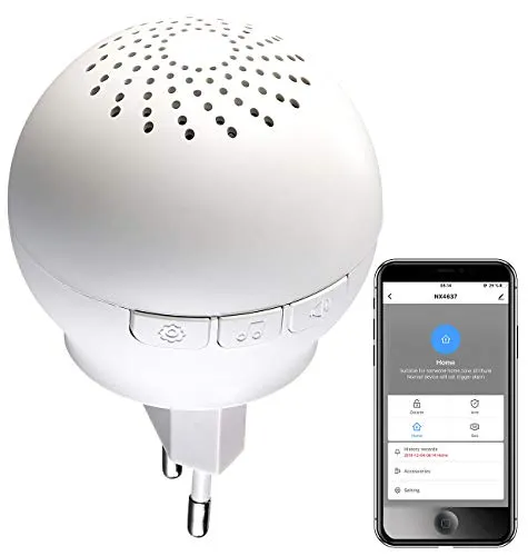 VisorTech Receiver: Smarter 2in1 WLAN-Steckdosen-Alarm/-Klingel mit Funk-Gateway 433 MHz (Empfänger, Transmitter, Bewegungsmelder)