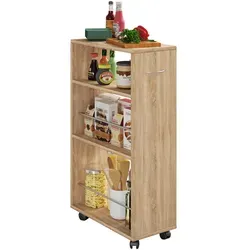 VCM Nischenregal Tusal, 4 Ablagen mit Rollen