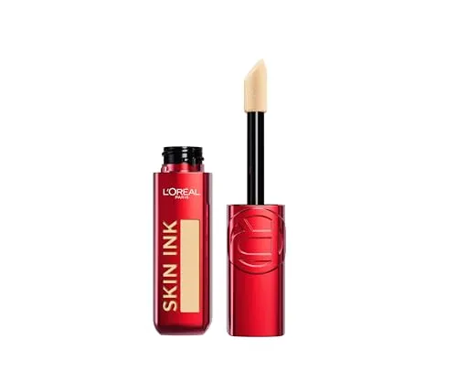L'Oreal Paris Infaillible Skin Ink, Foundcealer, Deckend wie eine Foundation, Leicht wie ein Concealer, bis zu 48H semi-permanentes Make Up, Wasserfest, Schweißfest, Kein Abfärben, Light Cool 130