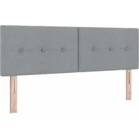 vidaXL Kopfteil mit Knopfheftung Hellgrau 140 cm - Stylisches, gepolstertes Kopfteil in Hellgrau, ideal für jedes Schlafzimmer. Mit Höhenverstellbarkeit für optimalen Komfort und platzsparender Wandmontage. Perfekt für moderne Wohnräume.