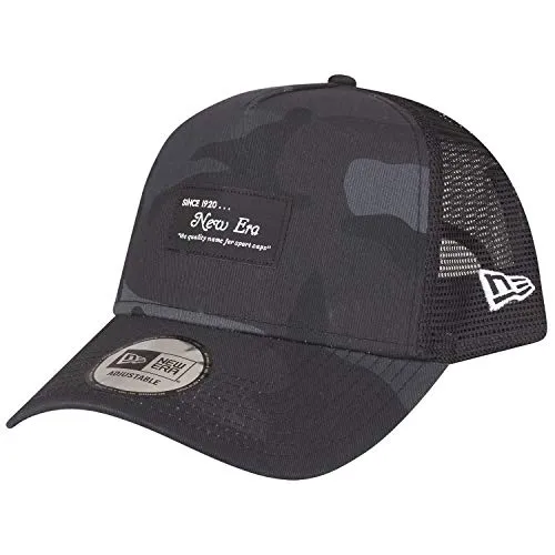 New Era Adjustable A-Frame Trucker Cap - Brand Patch Dark