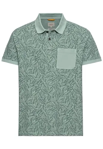 Camel Active Poloshirt in Grün, Größe XL für Herren - Herren Plussize Poloshirt von Camel Active, aus 100% Baumwolle, mit floralem Muster und praktischem Polokragen - ideal für lässige Anlässe.