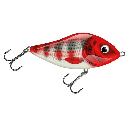 Salmo Kunstköder Salmo Slider Jerkbait Glider Red Head Striper RHS, (1-St)
