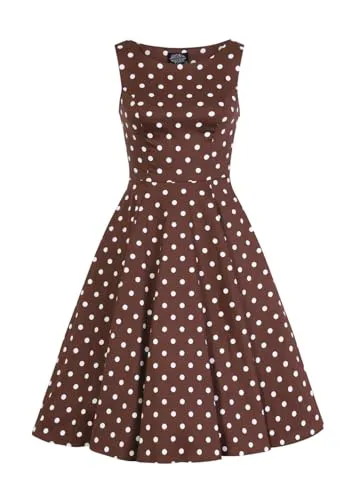 Hearts & Roses London Swing Kleid Cindy Polka Dot Vintage Rockabilly Retro, Größe:XS - Cocktailkleid für Damen im retro Stil, mit U-Boot-Ausschnitt und praktischen Taschen, perfekt für besondere Anlässe oder Partys.