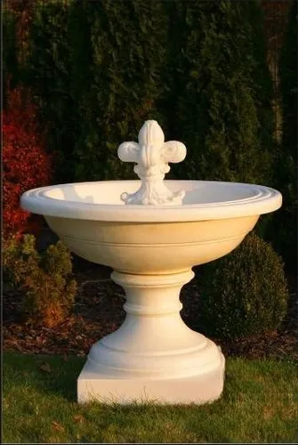 Edler Zierbrunnen für Terrasse und Garten - Eleganter Brunnen aus Fine Crete, 240 cm hoch. Perfekte Ergänzung für Ihren Außenbereich, sorgt für eine entspannende Atmosphäre und ist ein Blickfang in jedem Garten.