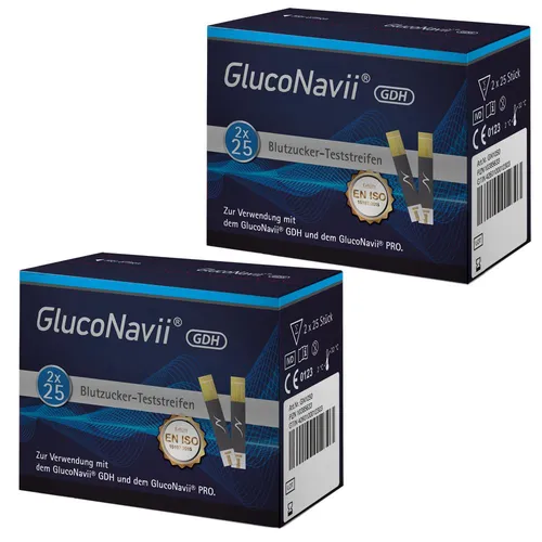 Gluconavii Pro Blutzucker-Teststreifen 100 Stück - Präzise Blutzucker-Teststreifen für eine einfache und zuverlässige Anwendung zu Hause. Ideal zur Unterstützung der täglichen Blutzuckerkontrolle.