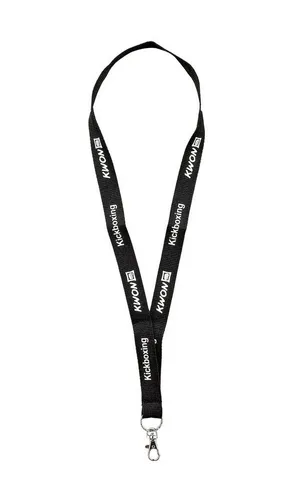 KWON Schlüsselanhänger Schlüsselband Lanyard Kickboxen Karate Taekwondo KWON Boxen Judo (Stück), Verschiedene Motive, schwarz