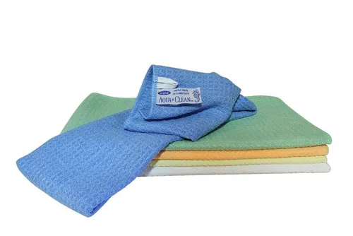 AQUA CLEAN Geschirrtuch 5er Set - Pique Microfaser - Hochwertige Geschirrtücher aus Pique Microfaser mit 8-fach höherer Wasseraufnahme für müheloses, streifenfreies Trocknen. Ideal für Geschirr, Besteck und Glas.