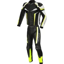 Büse Mille Sport Herren Motorrad Lederkombi 46 - Zweiteiler in schwarz-fluogelb, reflektierend und aus hochwertigem Leder für optimale Sicherheit und Komfort beim Fahren.