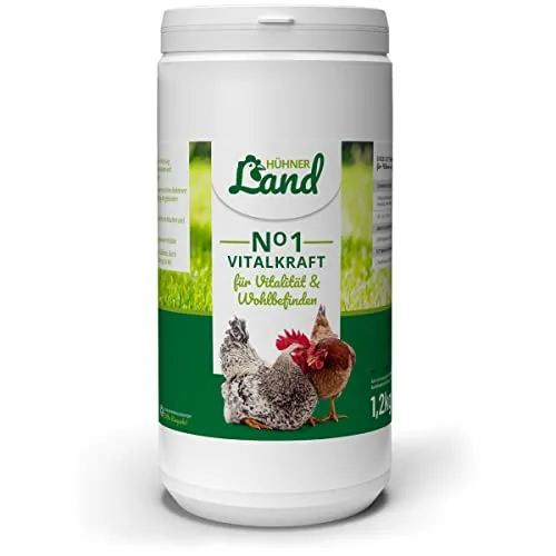 HÜHNER Land Vitalkraft für Hühner & Geflügel 1,2kg I Hühner Ergänzungsfutter für Hühnerfutter, Hühner Mineralien, für Eier & Stallklima, rein natürlich & ohne Zusätze