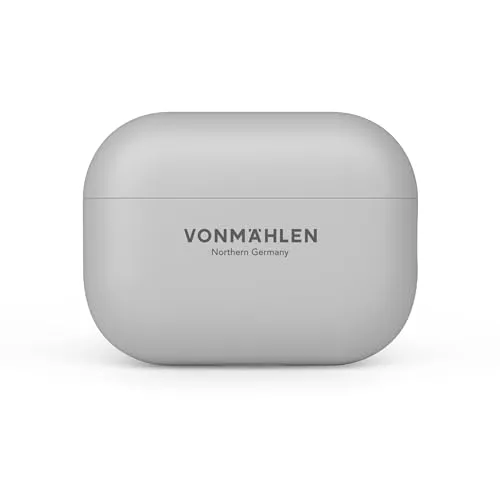 Vonmählen - AirPods Hülle, Ultra-Dünne & Leichte Schutzhülle, Sturzsicher, Kompatibel mit Kabellosem Laden, aus 98% recyceltem Material - AirPods 2nd gen - hellgrau