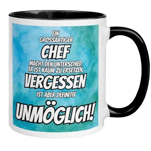 Chef Tasse | Ein großartiger Chef – Unmöglich zu vergessen | Geschenk für Chef | Lustige Tasse mit Spruch | Witzige Geschenkidee Teamleiter Projektleiter Geschäftsführer Abteilungsleiter