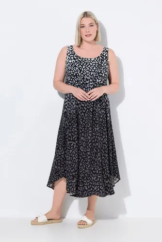 Ulla Popken Maxikleid Midikleid Leo-Farbverlauf Rundhals ärmellos